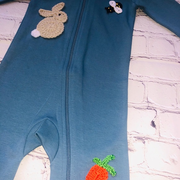 Unisex size 9-12 month customized zipper footie - Picture 4 of 4